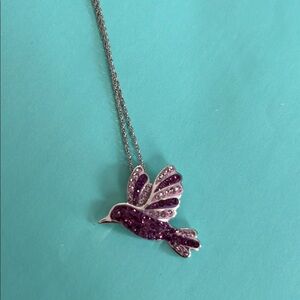 Purple Bird Pendant Necklace